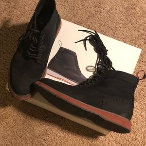 Water Proof Wingtip Boots with Broguing